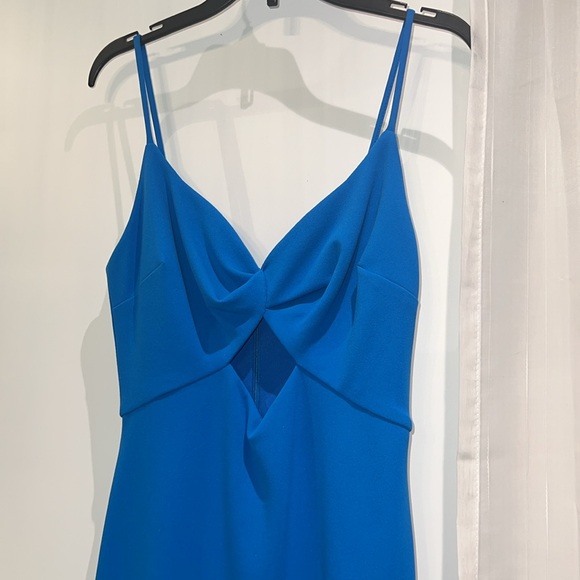 Cutout Teal Blue Maxi Dress - Picture 2 of 5